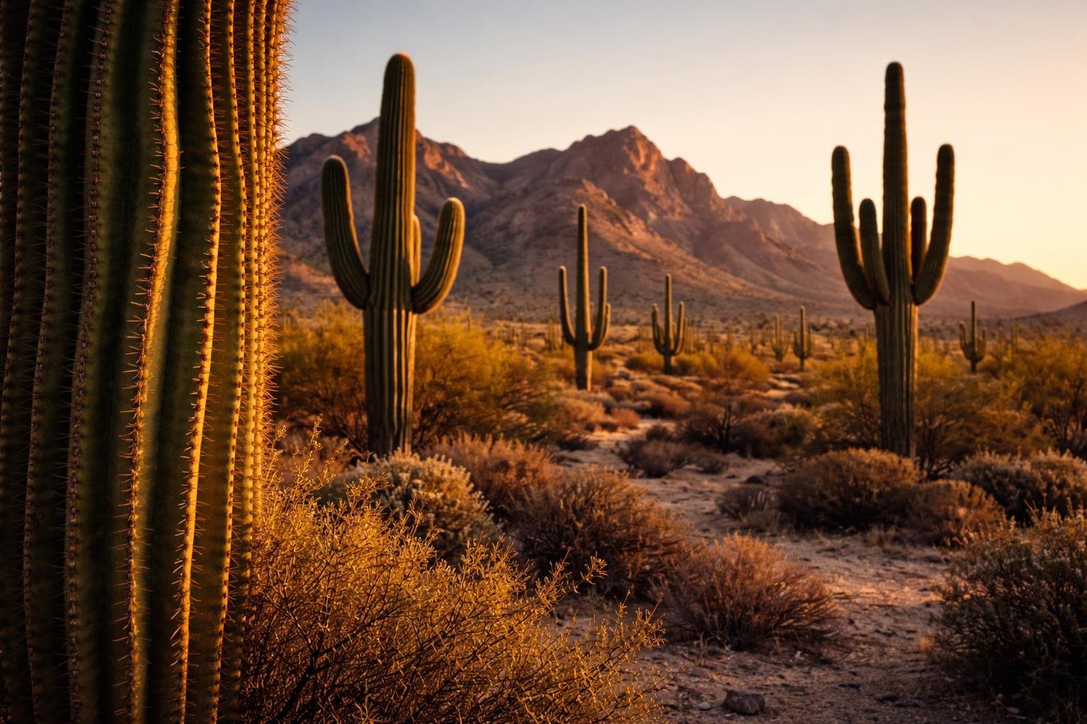 - A saguaro kaktusz akár száz évig élhet, lassú növekedéssel, ritkán virágzik.