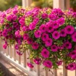 - Supertunia gyorsan virágzó színpompás növény a kertben, tartósan díszít évről évre.