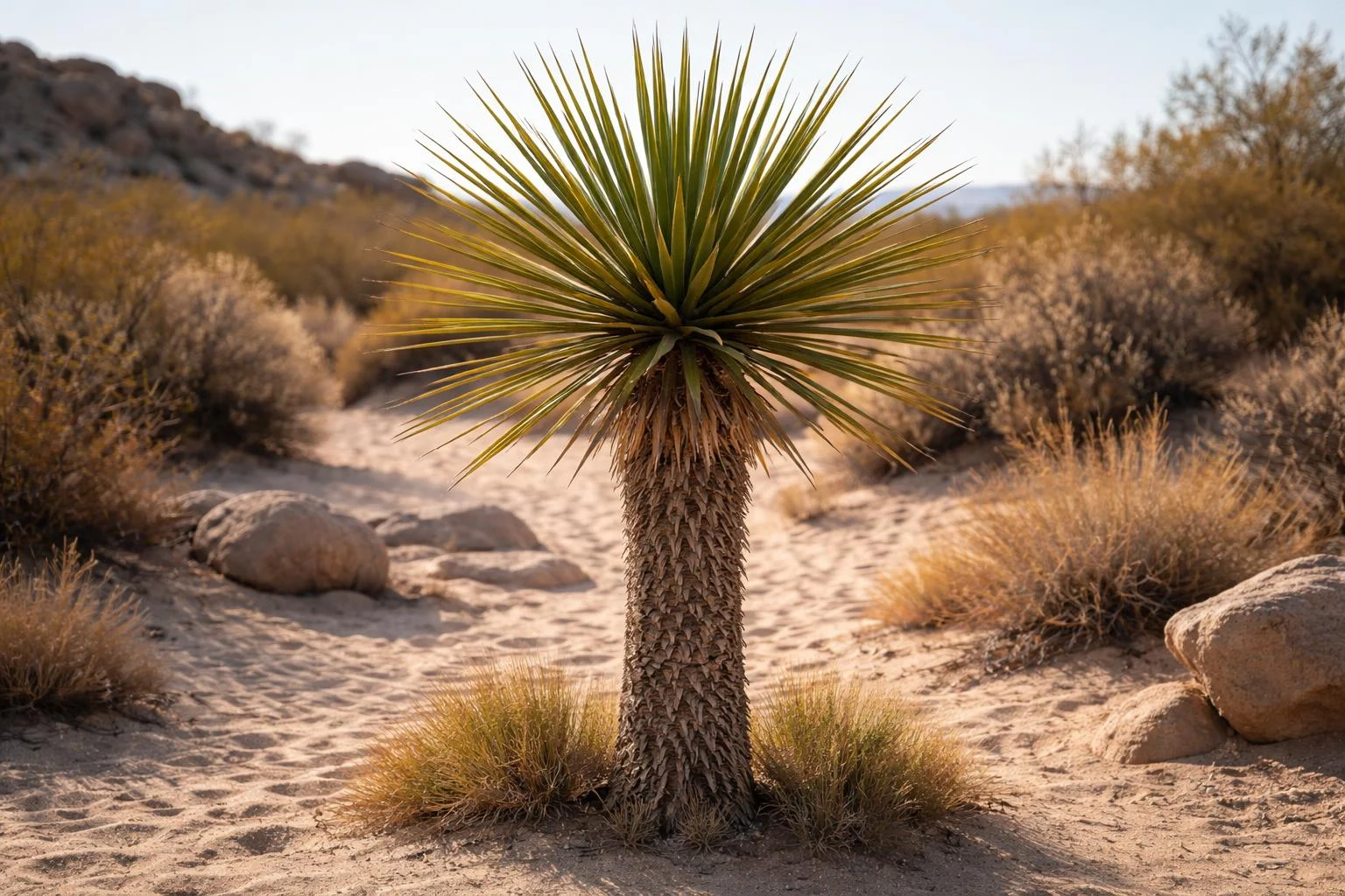 Szappan jukka (Yucca elata) beltéri, szárazságtűrő növény, világos helyen, egyszerű gondozás.