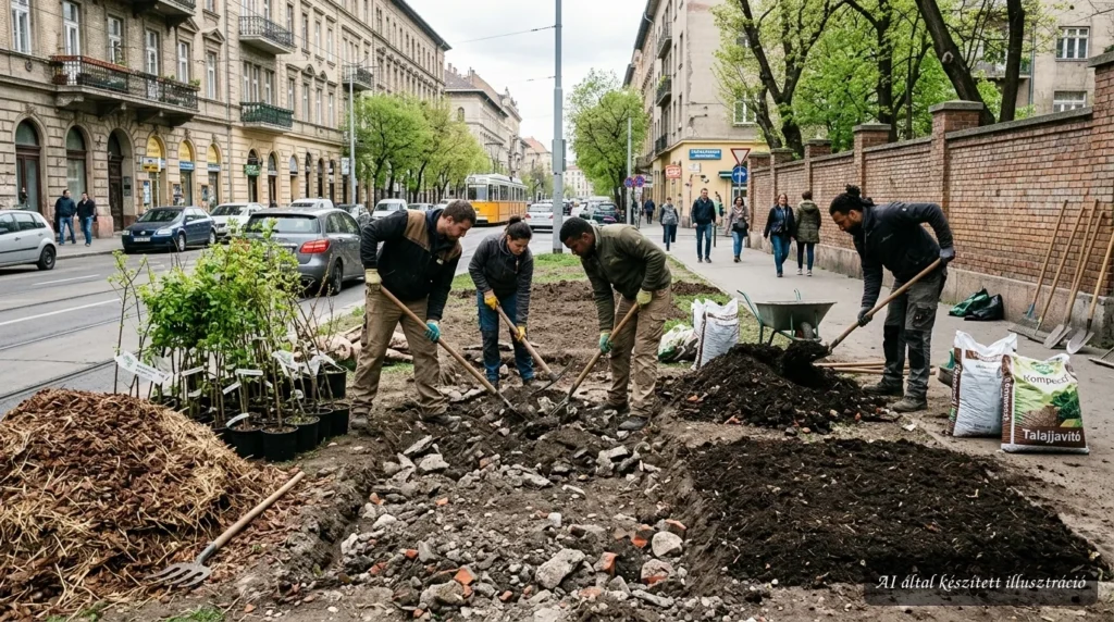 Miyawaki-módszerrel készülő mini erdő talaj-előkészítése és tervezése néhány száz négyzetméteren