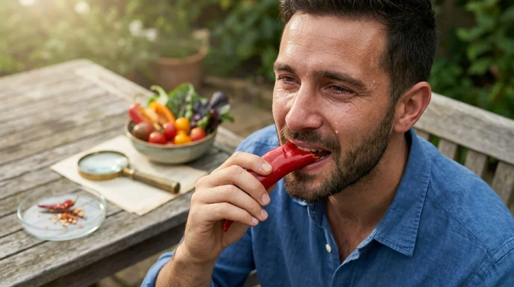 - A csípős paprika kapszaicinja fájdalomérzetet és endorfintermelést válthat ki, miközben az egészségügyi előnyeiről tájékozódunk